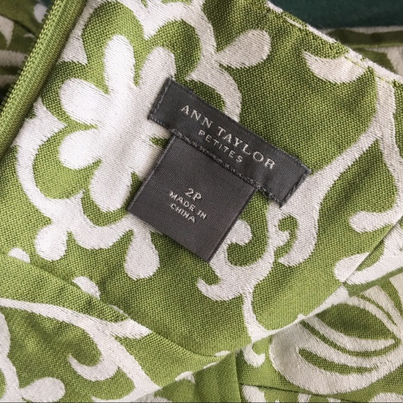 ANN TAYLOR - SILK, Green, Floral, Party Dress - Picture 7 of 8
